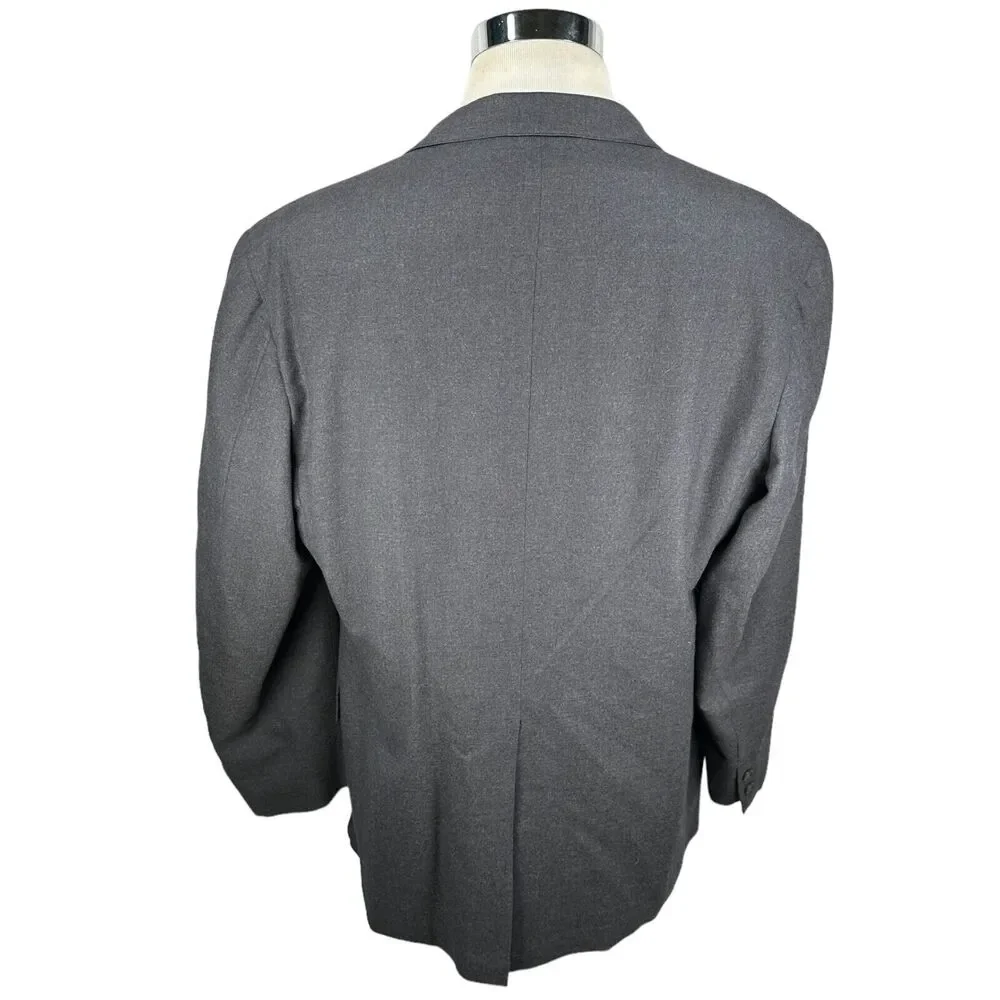 Vintage Brooks Brothers Golden Fleece Blazer Jacket‎ Mens 46L Gray USA 100% Wool